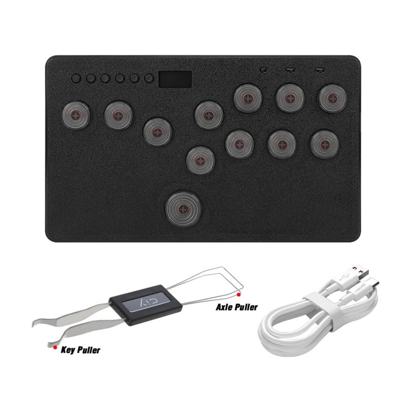 BitFunx Flatbox Leverless Controller Arcade Stick, All-Button Arcade Controller 12Keys for PS4/PS3/PC/Switch/Steam, Arcade Fight Stick with SOCD/RGB/Turbo/Hot-Swap/Low Profile Switch - Image 1